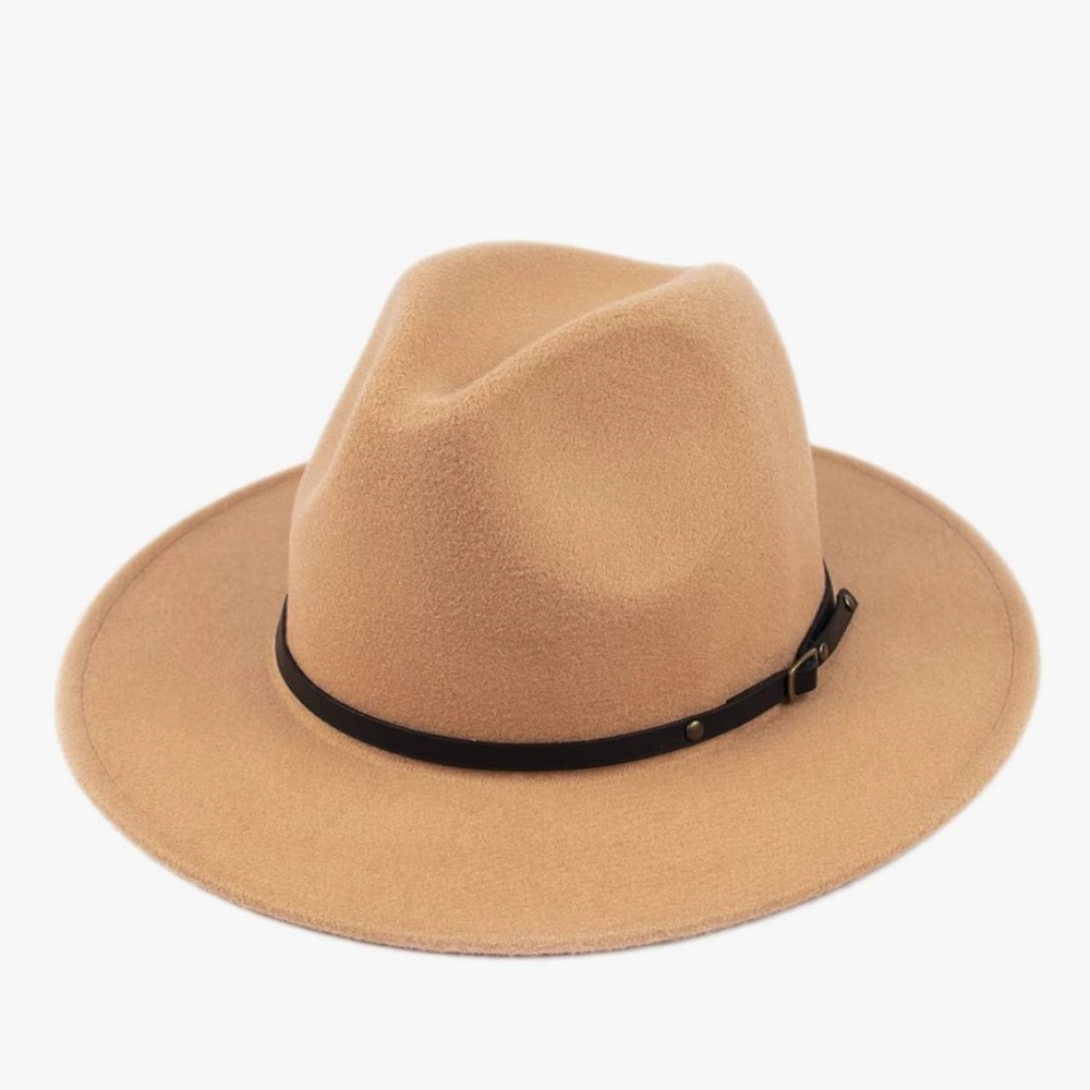 Amazon Tan Fedora Hat with Black Band